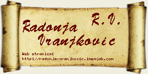 Radonja Vranjković vizit kartica